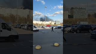 Пожар в Московском районе Санкт-Петербурга./Fire in the Moskovsky district of St. Petersbu.#shorts