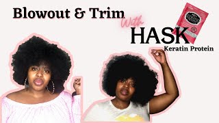 A Blowout & Trim with HASK Protein( First Impressions) | AvoryGrace