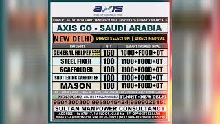 AXIS CO - SAUDI ARABIA DIRECT SELECTION | ABC TRADE TEST REQUIRED