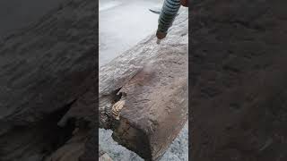 Soda Blasting an Oak Beam