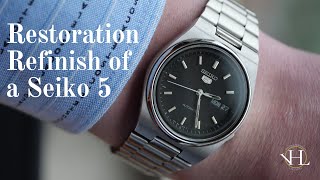 Restoration Refinish of a Seiko 5 | ASMR (Polishing, Sanding, Buffing)