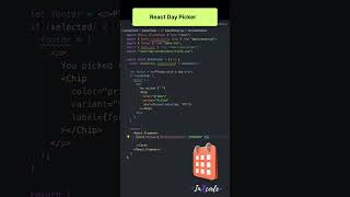 How to create Day Picker in React JS ? 📅 #shorts #short #trending #reactjs #javascript #reels