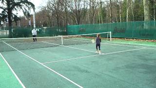 Jelena Lukic 7 years old girl playing tennis.