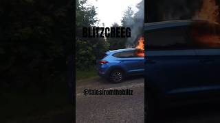 The @hyundai TUSCAN is ON FIRE, NO LITERALLY! #suv#fire#tuscan#crazy#wild#video#automobile