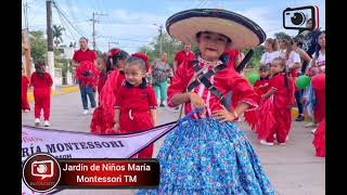 #PuebloViejo Alumnos del Jardín de niños María Montessori Turno Matutino Desfilan