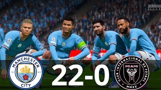 MESSI, RONALDO, MBAPPE, NEYMAR, ALL GOALS | MAN CITY 22-0 INTER MIAMI