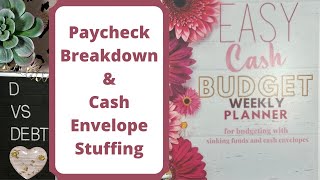 Hot mess paycheck budget breakdown + cash envelope stuffing. I finally get to use cash placeholders!