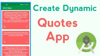 Create Dynamic Android Quotes , Jokes , Shayari App | Create Dynamic Android App | App Source Code