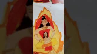 Holika Dahan drawing