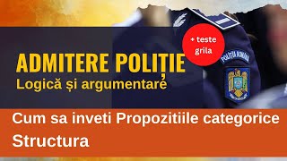 Admitere politie, Logica si argumentare. Cum sa invat Propozitiile categorice, structura