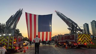 Firetrucks, Ambulances, Police Cars, and lights on 9/11/24 (tribute to a tragic day for America)