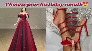 Choose your birthday month and see your gown & heels💎#birthday #month #trending #gown