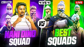 GWD GUILD 🦁 vs SUBS GUILD 💀 - SQUAD vs SQUAD - FREE FIRE LIVE TELUGU 4 vs 4