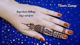 Day 5 of Finger henna design challenge | simple easy mehndi design for beginners