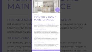 April Monthly Home Maintenance