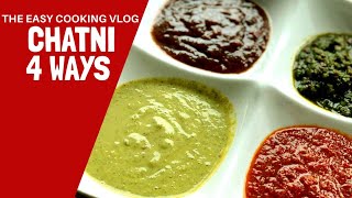 Easy and Simple Chutni 4 ways , Yummy chatnis 4 ways 😋