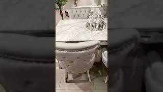 1.6m Marble Grey Dining Table With Paolo Grey Chairs