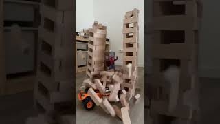 Jenga Demolition Derby Chaos #monsterjamtoys #monstertruck #lego  #jengagame #jenga