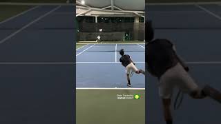 ACE down the middle? #tennis #tennisshorts #tennismatch #tennisplayer