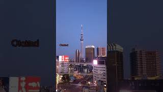 Beautiful Sunset in Asakusa in Just One Minute: The Tokyo Skytree Slowly Lights Up #japan #vlog