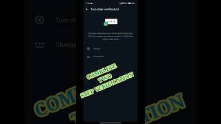 WhatsApp Two step verification 👉👉  Two step verification kaise karte hain. #tech #youtubeshorts #yt