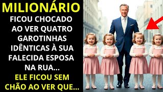 🔴MILIONÁRIO FICOU CHOCADO AO VER QUATRO MENINAS IDÊNTICAS Á SUA FALECIDA ESPOSA NA RUA...