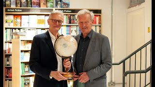 Colin Thubron presents Nicholas Crane with the Outstanding Contribution to Travel Writing Award