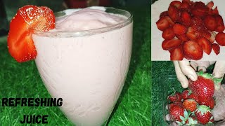 1 min refreshing strawberry🍓juice|healthy and delicious|fresh Strawberry juice by patel jasi kitchen