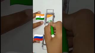 flag 🇮🇳v/s🇷🇺drawing/#viral/#shorts/#youtubeshorts