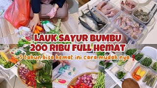 5 tahun hidup hemat begini cara mudahnya❗️belanja mingguan lauk bumbu 200ribu  lengkap #beritaviral