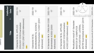 Calicut university 1st and 4th semester result and revaluation result published