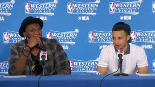 Stephen Curry & Festus Ezeli Postgame Interview - Thunder vs Warriors - Game 2 - NBA 2016 Playoffs