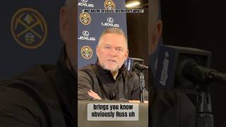 Mike Malone discusses Russell Westbrook’s impact as a vocal leader. #nba #denvernuggets