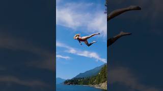 Omg ll amazing jumping in river #diving #travel #summer #vlog #shorts #greenscreen