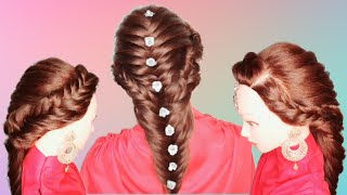 Messy layers hairstyle for long hair |bridal hairstyle updo|party hairstyle |  fishtail hairstyle |