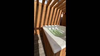 Installed exclusive whirpool Jacuzzi Virtus on the roof, on the wooden terrace #jacuzzi #hottub