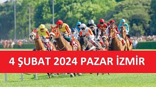 4 ŞUBAT 2024 PAZAR İZMİR AT YARIŞI TAHMİNLERİ VE YORUMLARI