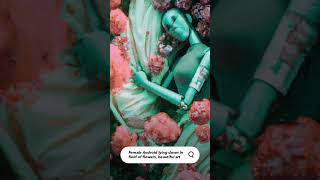 Asking AI for female android lying in field of flowers. #ai #art #short