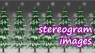 stereogram image, twinkle winter 3D animation,parallel view