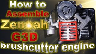 How to assemble Zenoah G3D brushcutter engine.