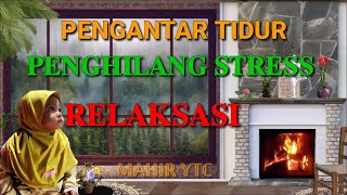 Relaksasi musik penghilang stress, suara hujan dari dalam ruangan