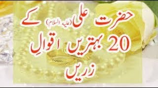 Hazrat Ali (r.a) Kay  20  Behtareen Aqwal E Zareen Best Aqwal E Zareen By Alimah oneline