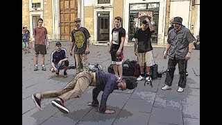 Rome breakdancers on Via del Corso