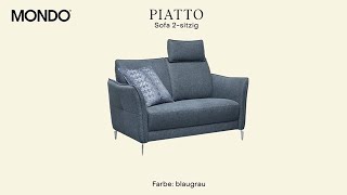 MONDO Piatto Couch als 2-Sitzer in Blaugrau