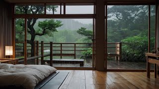 Stress Relief Music with Rain Falls Outside the Window - Relaxing Music for Deep Sleep