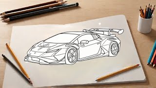 How to draw a LAMBORGHINI HURACAN SUPER TROFEO EVO 2