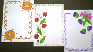 3 Easy border design for project/simple and beautiful sketch pen design for project#project #design