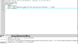 C++ Program: Temperature conversion