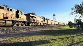 UP 8657, 5545 & 7855 Leads Concrete/Rock Train North, Buda, TX