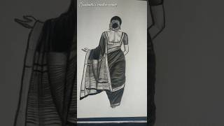 Simple pencil sketch || beautiful Indian woman in saree #ytshorts #drawing #shortsvideo #shorts #art